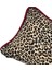 Jasmin Spot - Kırmızı Deri Biye Detaylı Leopar Desenli Kırlent Kılıfı - 50X40CM 4