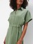 Pi̇qe Elbi̇se Gömlek Yaka Kısa Kol Diz Üstü Regular Fit Haki Renk Elbise 3