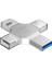4'ü 1 Arada Otg Flash Bellek, USB 2.0/type-C/lightning/micro Usb, 15-30MB/S Okuma, Çinko Alaşım, Su Geçirmez, Tablet, Telefon, Pc Ile Uyumlu (128, Gb) 2