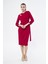 Picacy Yuvarlak Yaka Diz Altı Regular Fit Kırmızıi Renk Elbise 2