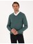 Erkek Yeşil Slim Fit V Yaka Basic Triko Kazak 50314190-VR054 1