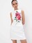 Scoby Bisiklet Yaka Kolsuz Desenli Uzun Boy Regular Fit Beyaz Renk Elbise 2