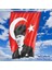 Türk Bayrağı Kalpaklı Atatürk Fotoğraflı Türkiye Bayrağı 70X105 cm 2