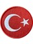 Renk Yuvarlak Türk Bayrağı Patch Arma - 8 cm 1