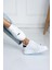 Kadın Spor Ayakkabı Düz Tabanlı Koku Yapmaz Beyaz 5