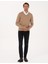 Erkek Camel Slim Fit V Yaka Basic Triko Kazak 50314190-VR015 4