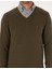 Erkek Koyu Haki Slim Fit V Yaka Basic Triko Kazak 50314190-VR111 6
