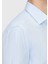 Açık Mavi Regular Fit Dokuma Klasik Pamuk Karışımlı Gömlek 4