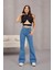 Kadın Yüksek Bel Likralı Ispanyol Paça Jeans 10