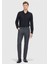 Gri Düz Dokuma Slim Fit Casual Pantolon 1