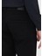 Siyah Düz Dokuma Slim Fit Casual Pamuk Karışımlı Pantolon 4