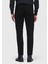 Siyah Düz Dokuma Slim Fit Casual Pamuk Karışımlı Pantolon 5