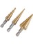 Adım Matkap Bit 3 Pcs Hss Adım Matkap Bit Seti Koni Delik Kesici Konik Metrik Nitriding Hex Çekirdek Matkap Bitleri Altın (Yurt Dışından) 2