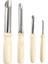 4 Parça Seramik Alet Paslanmaz Çelik Zımba Kap Deliği Sonda Pratik Ahşap Tutamak Manuel Set (Yurt Dışından) 1