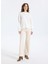 Bisiklet Yaka Loose Fit Düz Örgü Desenli Ekru Kazak Kadın J5WL-KZK7153 2