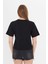 Kadın Siyah Yuvarlak Yaka Regular Fit Normal Kesim T-Shirt Tişört 4