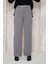 Kadın Likralı Cırt Kapama Gri Geniş Paçalı Rahat Pantolon 2