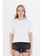Kadın Beyaz Yuvarlak Yaka Regular Fit Normal Kesim T-shirt Tişört 3