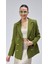 Yeşil Oversize Astarlı Kruvaze Blazer Kadın Ceket 1