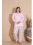 Kadın Pamuk'lu Düğme Yaka Raporlu Interlok Kışlık Battal Pijama Takımı 05150P - 1 Adet 3