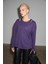 ZARREUS Kadın Omuz Dekolteli Esnek Kumaşlı Rahat Kalıp Mor Bluz 2