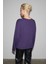 ZARREUS Kadın Omuz Dekolteli Esnek Kumaşlı Rahat Kalıp Mor Bluz 5