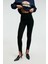 RYSANNE Kadın Esnek Kumaşlı Slim Fit Paçası Lastik Detaylı Siyah Pantolon 5