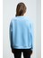 SUSANA Kadın Bisiklet Yaka İçi Polarlı Oversize Fit Basic Mavi Sweatshirt 7