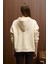ELYRA Kadın Oversize Dikiş Detaylı Kapüşonlu Vizon Sweatshirt 5