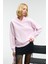 ARINEL Kadın V Yaka Regular Fit Pembe Sweatshirt 1