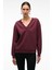 ARINEL Kadın V Yaka Regular Fit Bordo Sweatshirt 1