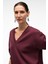 ARINEL Kadın V Yaka Regular Fit Bordo Sweatshirt 2