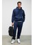 MARSHALLHOODIE Erkek Pamuklu İçi Polarlı Nakışlı Relaxed Koyu Lacivert Eşofman Takımı 1