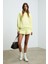 CARROL Kadın Nakış İşlemeli Beli Lastikli 3 İplik Organik Pamuk Relaxed Sarı Şort 1