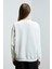 KARIUS Kadın Organik Pamuklu İçi Polarlı Oversize Yuvarlak Yakalı Beyaz Sweatshirt 6