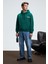 PASCAL Erkek Kapüşonlu Kanguru Cepli Önü Ve Sırtı Baskılı Regular Fit Yeşil Sweatshirt 2
