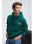 PASCAL Erkek Kapüşonlu Kanguru Cepli Önü Ve Sırtı Baskılı Regular Fit Yeşil Sweatshirt 3