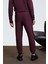 GELIDO Erkek Beli Lastikli Manşetli Paça Kordonlu Karyoka Dikişli Baskılı Bordo Eşofman Altı 5