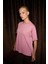 Jemmy Kadın %100 Organik Pamuk Relaxed Fit Yırtmaçlı Yuvarlak Yakalı Gül Kurusu T-Shirt 2