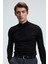 REBEL Erkek Yarım Balıkçı Yaka Basic Regular Fit Triko Siyah Kazak 2