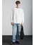 Stephan Erkek Yumuşacık Kumaşlı organik Pamuklu Oversize Fit Yuvarlak Yakalı Ekru Sweatshirt 2