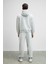 MARSHALLHOODIE Erkek Pamuklu İçi Polarlı Nakışlı Relaxed Gri Eşofman Takımı 8