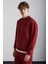 TRAVIS Erkek Organik Kumaşlı Yumuşacık Regular Fit Yuvarlak Yakalı Bordo Sweatshirt 1