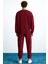 Stephan Erkek Yumuşacık Kumaşlı organik Pamuklu Oversize Fit Yuvarlak Yakalı Kırmızı Sweatshirt 4