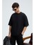 BARNABY Erkek Kolu ve Pantolon Cebi Süs Etiket Detaylı Yuvarlak Yaka Siyah Alt-Üst Takım 3