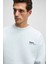 Ernest Erkek Organik Pamuklu Yumuşacık Baskı Detaylı Bisiklet Yaka İçi Polarlı Grimelanj Sweatshirt 2