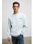 Ernest Erkek Organik Pamuklu Yumuşacık Baskı Detaylı Bisiklet Yaka İçi Polarlı Grimelanj Sweatshirt 3