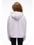 CLARIE Kadın Organik Pamuklu Oversize Kanguru Cepli Kapüşonlu Lila Sweatshirt 6