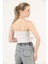 Beyaz Ip Askılı Pamuklu Crop Büstiyer Atlet 2