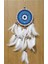Nazar Boncuğu Desenli Dream Catcher El Yapımı Kuş Tüylü Rüya Kapanı Duvar Süsü 3